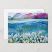 Tulpen, bloemen, briefkaart voor postovergangen (Voorkant / Achterkant)