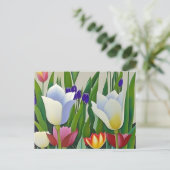 Tulpen, bloemen, briefkaart voor postovergangen (Staand voorkant)