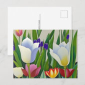 Tulpen, bloemen, briefkaart voor postovergangen (Voorkant / Achterkant)