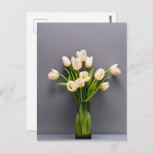 Tulpen, bloemen, briefkaart voor postovergangen (Voorkant / Achterkant)