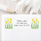 Tulpen Bloemen Waterverf Bruiloft Retouradres Etiket (Insitu)