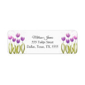 Tulpen Bloemen Waterverf Bruiloft Retouradres Etiket (Voorkant)