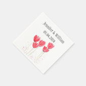 Tulpen Bloemen waterverf Lente Rustieke Bruiloft Servet (Hoek)