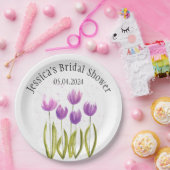 Tulpen Bloemen waterverf Spring Vrijgezellenfeest Papieren Bordje (Feest)