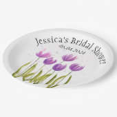 Tulpen Bloemen waterverf Spring Vrijgezellenfeest Papieren Bordje (Gekanteld)