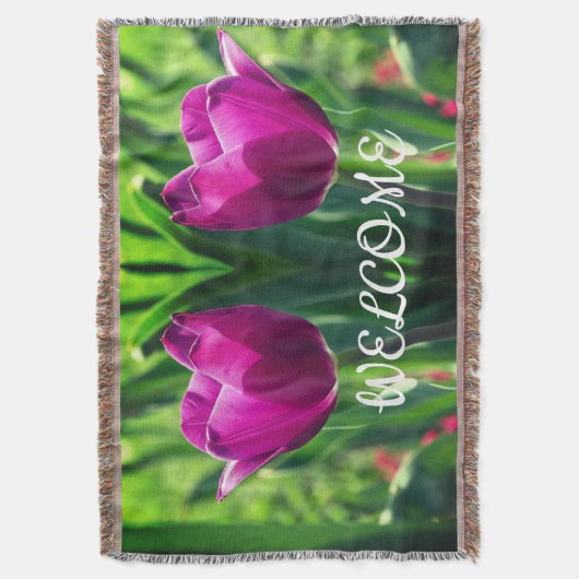 Tulpen bloesems, welkom deken (Voorkant Verticaal)