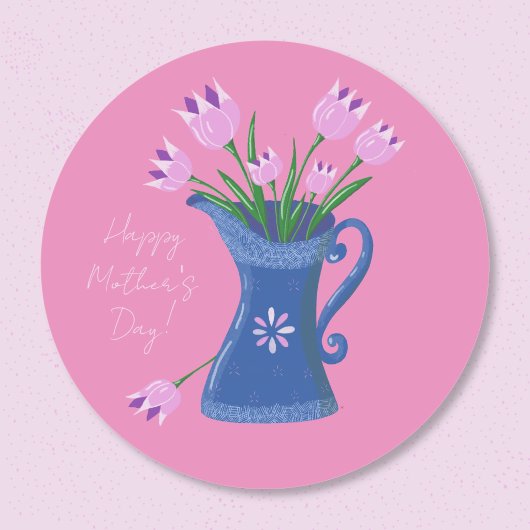 Tulpen Boeket Moederdag Roze Sticker