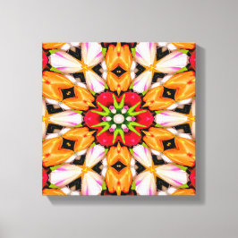 Tulpen Boeket Patroon Canvas Afdruk