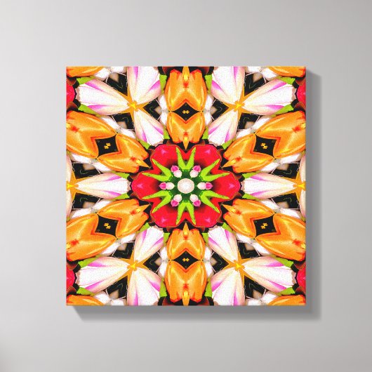Tulpen Boeket Patroon Canvas Afdruk (Voorkant)