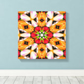 Tulpen Boeket Patroon Canvas Afdruk (Insitu (Houten vloer))