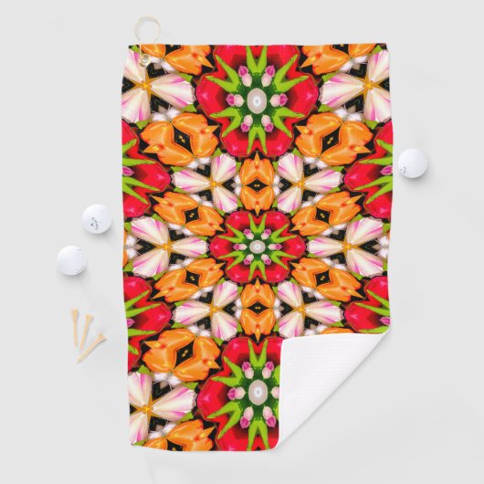 Tulpen Boeket Patroon Golfhanddoek (Insitu)