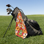 Tulpen Boeket Patroon Golfhanddoek (Groen)