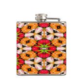 Tulpen Boeket Patroon Heupfles (Achterkant)