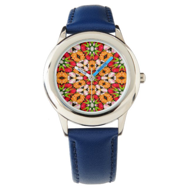 Tulpen Boeket Patroon Horloge (Voorkant)