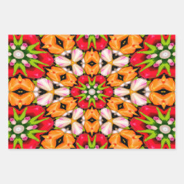 Tulpen Boeket Patroon Inpakpapier Vel