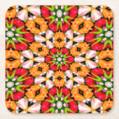 Tulpen Boeket Patroon Kartonnen Onderzetters (Voorkant)