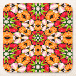 Tulpen Boeket Patroon Kartonnen Onderzetters