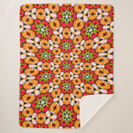 Tulpen Boeket Patroon Sherpa Deken