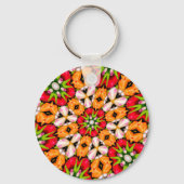 Tulpen Boeket Patroon Sleutelhanger (Voorkant)