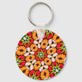 Tulpen Boeket Patroon Sleutelhanger