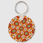 Tulpen Boeket Patroon Sleutelhanger (Achterkant)