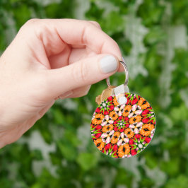 Tulpen Boeket Patroon Sleutelhanger