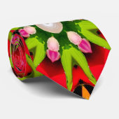 Tulpen Boeket Patroon Stropdas (Opgerold)