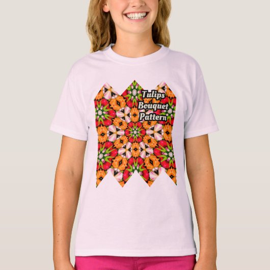 Tulpen Boeket Patroon T-shirt (Voorkant)