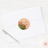 Tulpen - Boeket van perzikkleurige tulpen Ronde Sticker (Envelop)