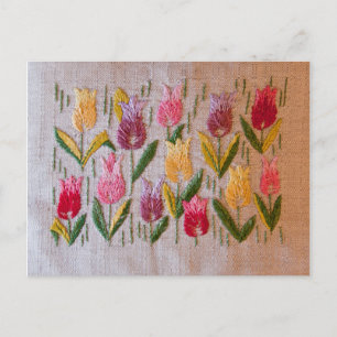 Tulpen  borduurwerk briefkaart