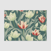  Tulpen Botanisch Patroon Tissuepapier (Voorkant)