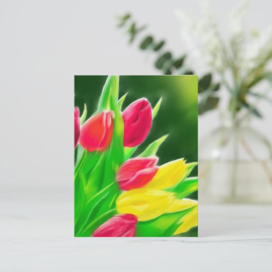Tulpen Briefkaart voor schilderen (Staand voorkant)