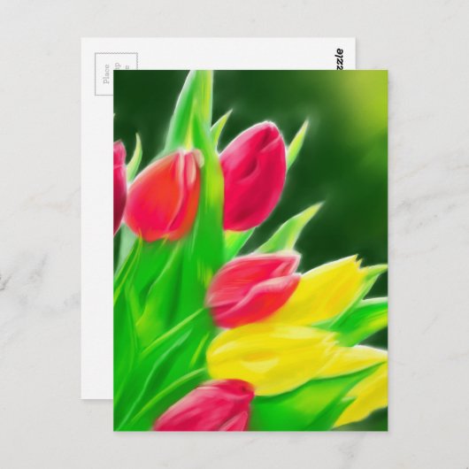 Tulpen Briefkaart voor schilderen (Voorkant / Achterkant)