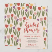 Tulpen bruids douche uitnodiging (Voorkant / Achterkant)