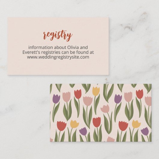 Tulpen Bruids Douche Uitnodiging Insert (Voorkant / Achterkant)