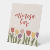 Tulpen bruids douche uitnodiging reclamebord met voetstuk (Voorkant)