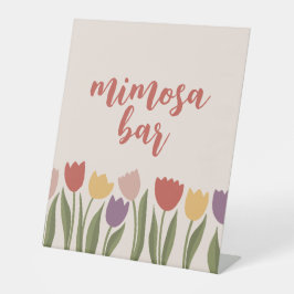 Tulpen bruids douche uitnodiging reclamebord met voetstuk