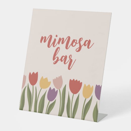 Tulpen bruids douche uitnodiging reclamebord met voetstuk (Voorkant)