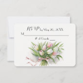 Tulpen Bruidsboeket RSVP Kaartje (Voorkant)