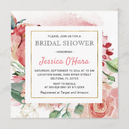 Tulpen Bruidsboeket Waterverf Pioenroos Lente Bloe Kaart