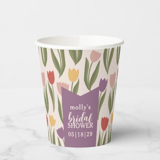 Tulpen Bruidsbruiloft Persoonlijk Papieren Bekers (Links)