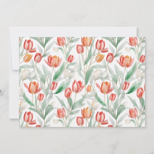 Tulpen bruiloft foto opslaan van de datum kaart (Achterkant)