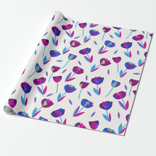 Tulpen Cadeaupapier met Grillemotief (Uitgerold)