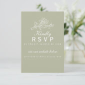 Tulpen Cascade Lichen RSVP kaart (Staand voorkant)
