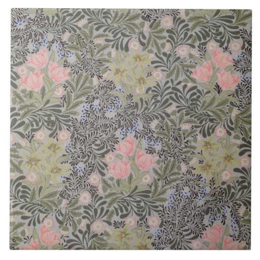 Tulpen, Daisies en Honeysuckle Tegeltje (Voorkant)