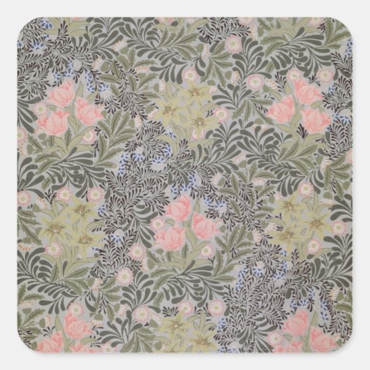 Tulpen, Daisies en Honeysuckle Vierkante Sticker (Voorkant)