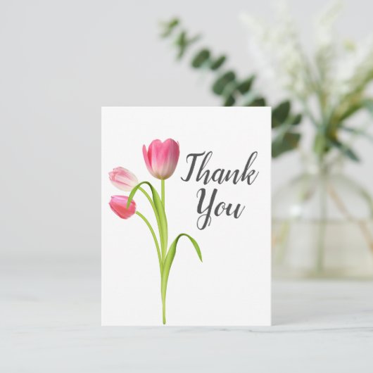 Tulpen dankkaart bedankkaart (Staand voorkant)