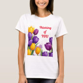 Tulpen denken aan jou, Moederdag T-shirt (Voorkant)