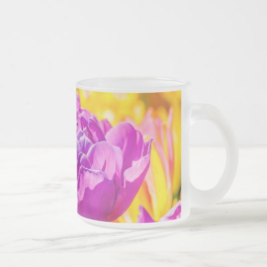 Tulpen die 12 kantelen matglas koffiemok (Rechts)