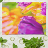 Tulpen die 12 kantelen theedoek (Gevouwen)